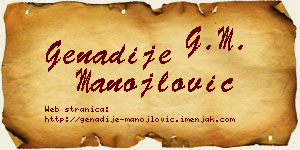 Genadije Manojlović vizit kartica